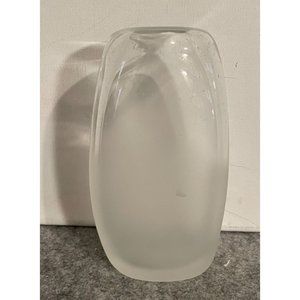 Unbranded Clear and Frosted Blown Glass 5.25 tall Vase   #1157
